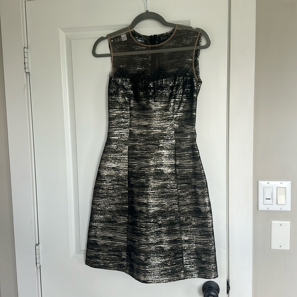 Alberta Ferretti Gold & Black Cocktail Dress